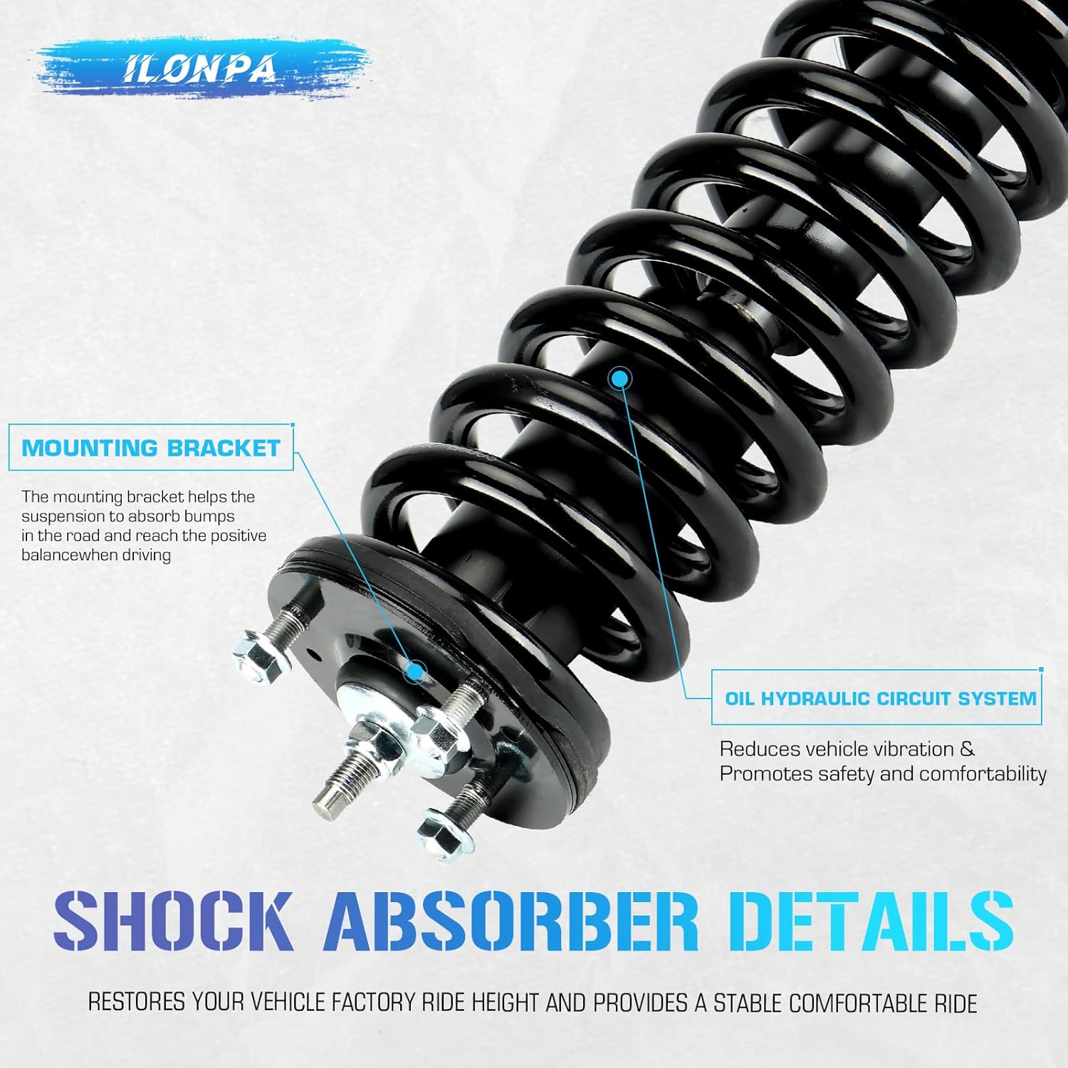 Front+Rear Complete Struts w/Coil Spring Shock Absorbers Assembly Fit for 2001 2002 2003 2004 2005 2006 2007 Toyota Sequoia 4.7L V8, Replace for 171348L 171348R 37240