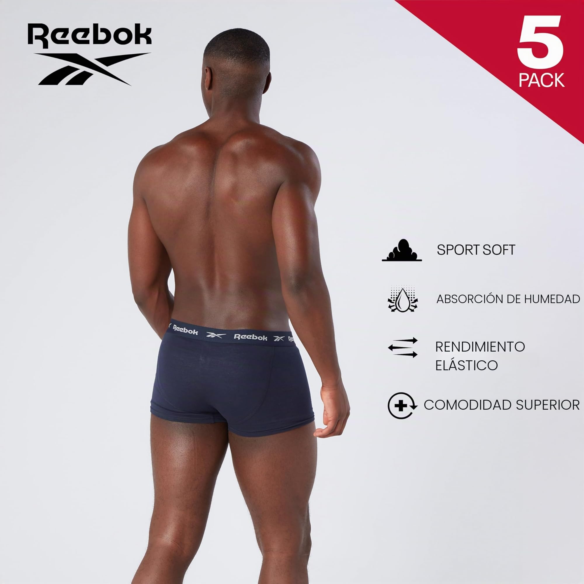 Reebok Boyes Bañador Hombre (Pack de 5)
