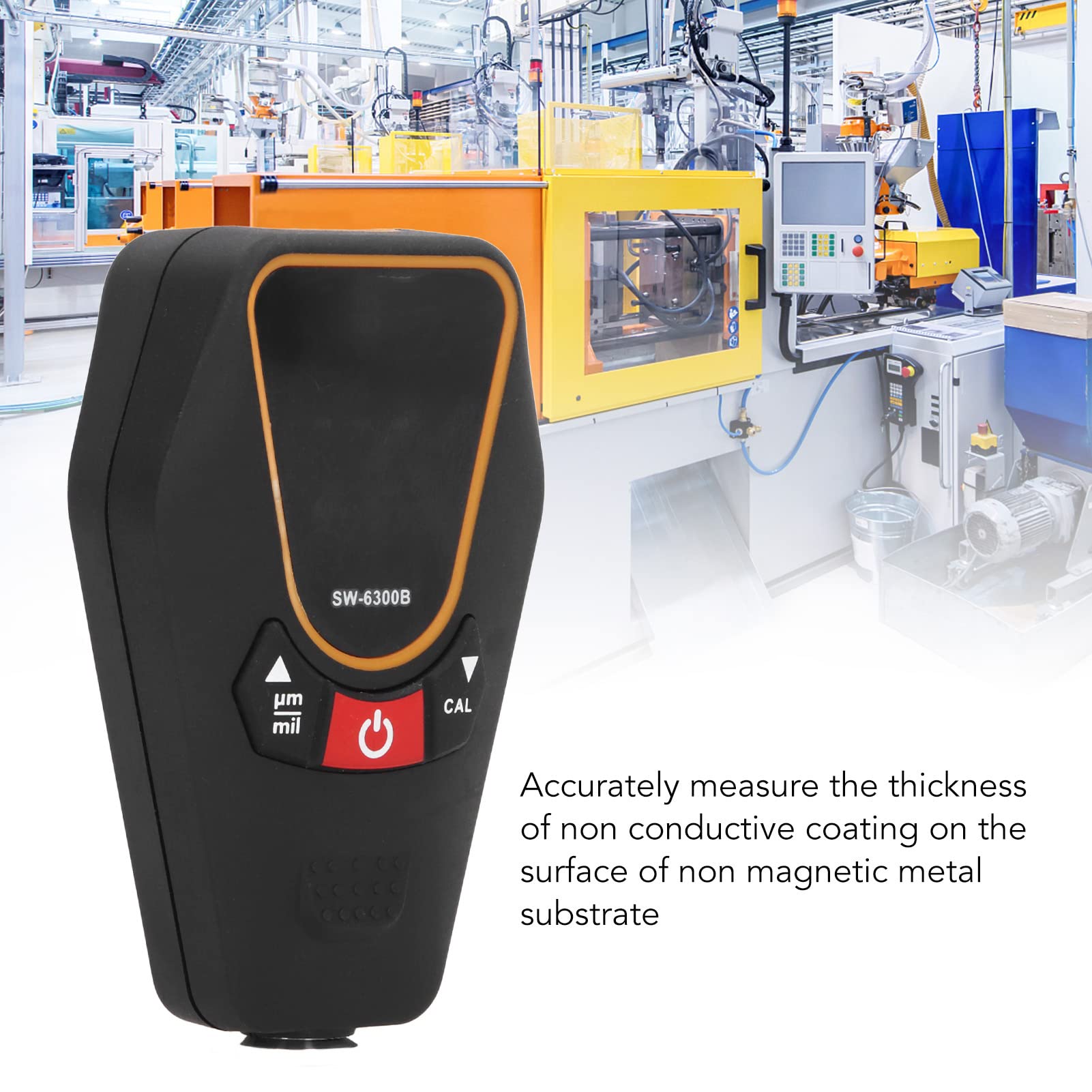 Jeffergarden Medidor de Espesor Digital, Material ABS, Medidor de Espesor de Recubrimiento de Alta Precisión de 0 a 1700 μm para Pintura de Automóviles y Uso Industrial