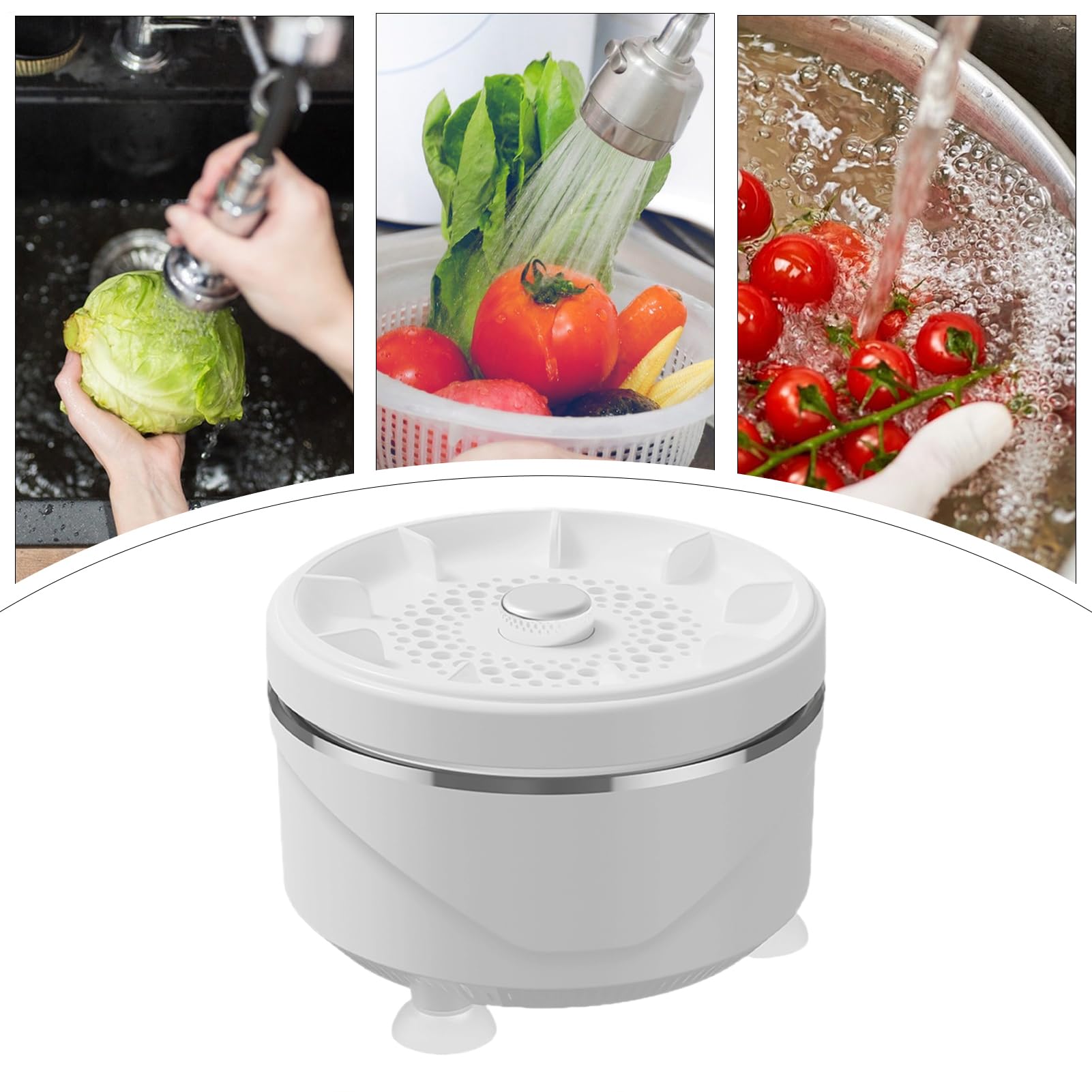 De Frutas - Limpiador de Lavado Automático | Máquina Purificadora de Frutas y Hortalizas,Para Productos Agrícolas Vajilla Mariscos Ollas Utensilios Bol Cocina Camping Barbacoa