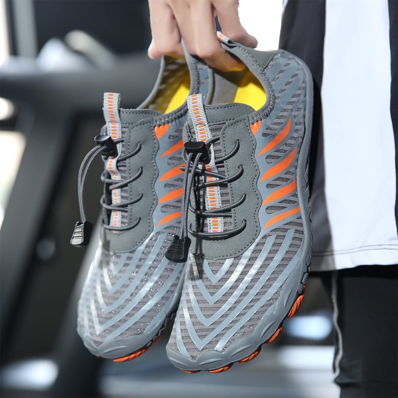 Teechodina Unisex Traillaufschuhe Herren Damen Wanderschuhe Barfußschuhe Laufschuhe Knit Sneaker Fitnessschuhe Fivefinger Zehenschuhe - 4