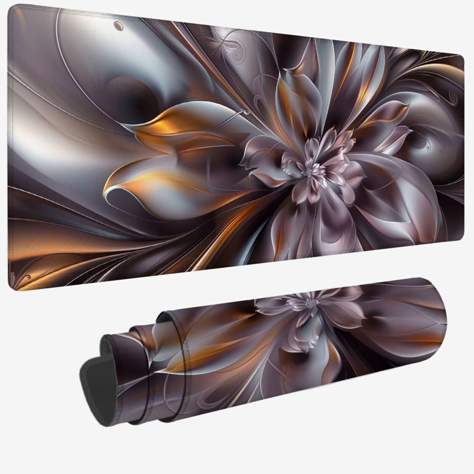 Podkładka pod mysz XXL 1500 x 800 x 3 mm, duża różowa podkładka pod mysz z wodoodporną i gumową antypoślizgową kwiatową pod ręką biurko zszyte krawędzie, poprawia precyzję i szybkość dla gracza W-272