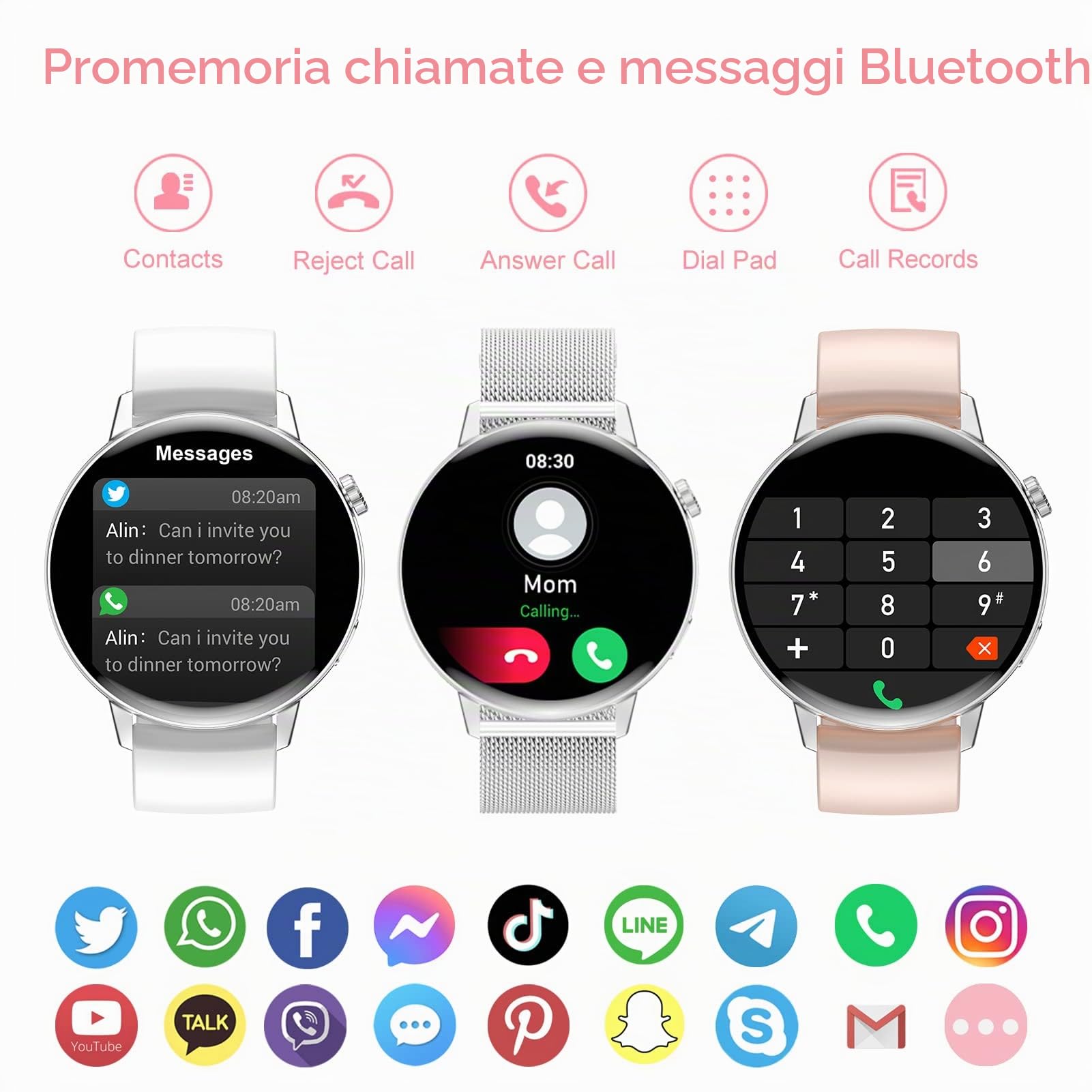 Smartwatch da Donna con Bluetooth Chiamate 1,32" Orologio da Donna per iPhone Android Orologio Fitness da Donna con Contapassi, Monitor della Frequenza Cardiaca, Monitor del Sonno 20 Modalità