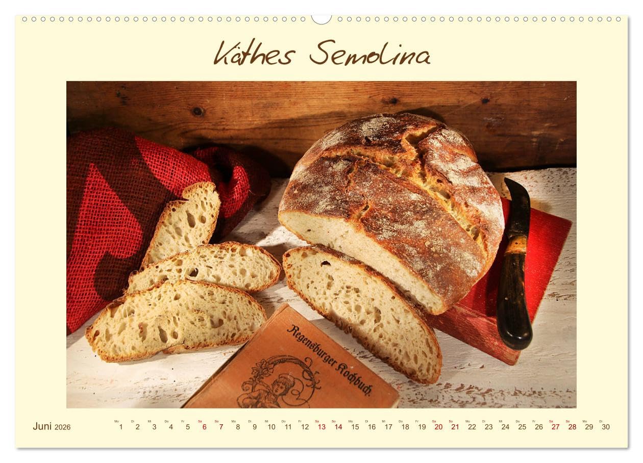 Mein liebstes Brot (hochwertiger Premium Wandkalender 2026 DIN A2 quer), Kunstdruck in Hochglanz: Hausgebackene Sauerteigbrote mit Rezeptverweis (CALVENDO Lifestyle)