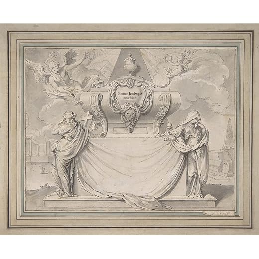ArtDirect Design for a Funeral Ticket (18th Century) 20x16 UnFramed Museum Art Print Poster Ready for Framing by Hubert-François Gravelot (French, 1699-1773)