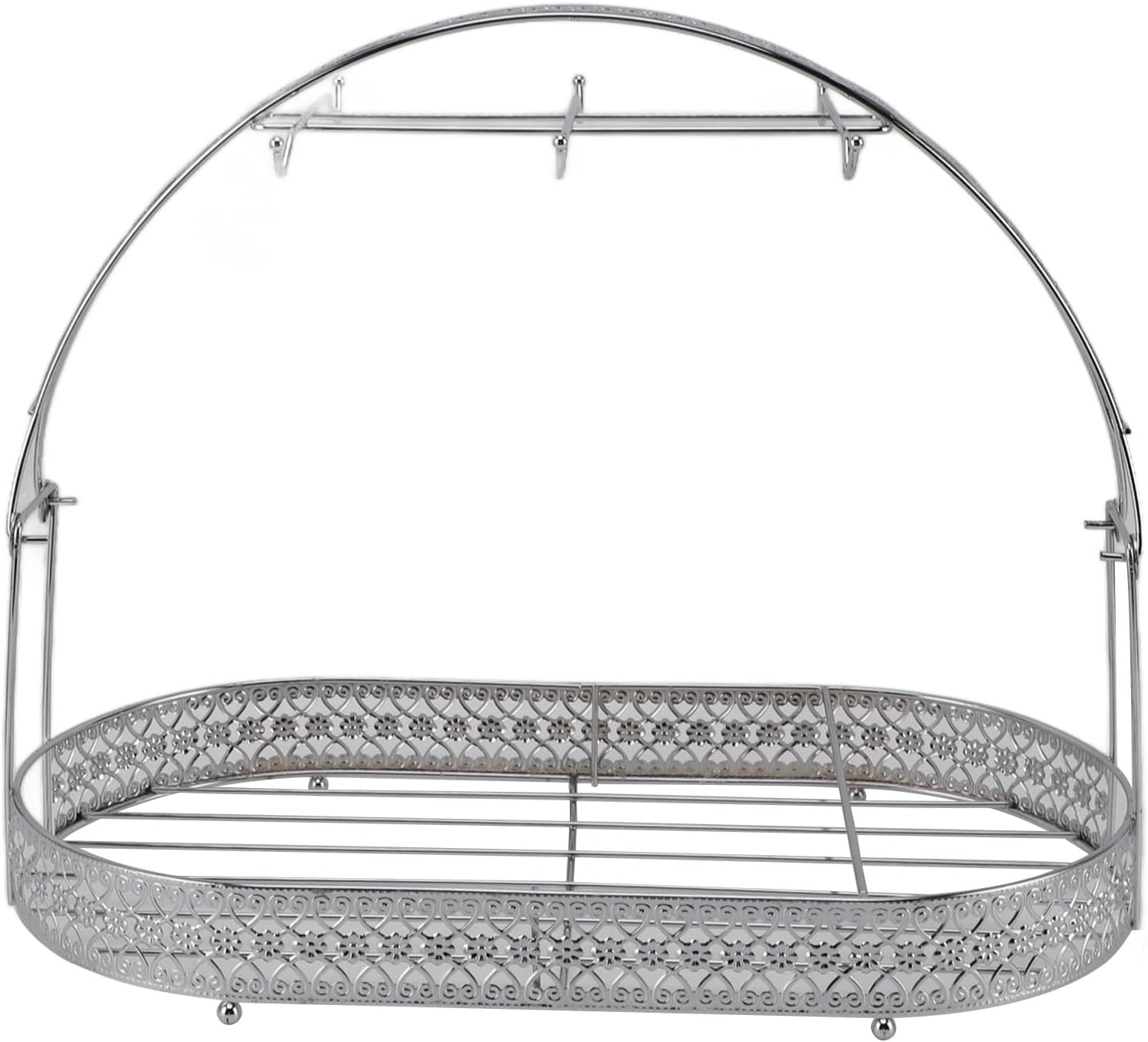 CCYLEZ Desk Cups Dishes Organizer, Large Capacity Mug Holder Stand Strong and Iron Simple and Elegant for Living Room (Silver)