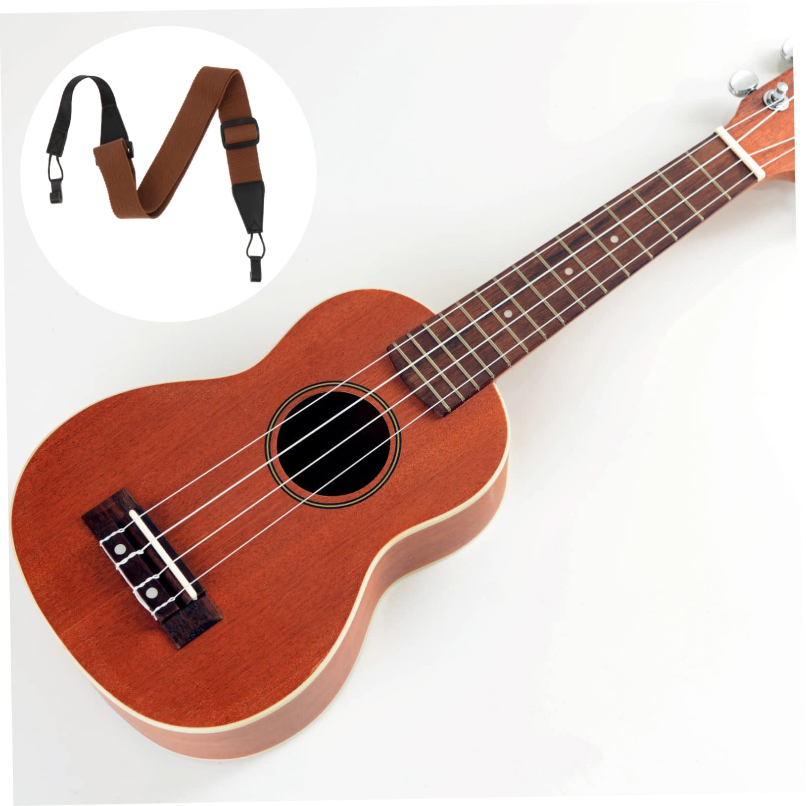 3stücke Non-punch Ukulele Strap Verstellbarer Langlebiger Gurt Aus Atmungsaktivem Stoff Für Ukulele Soprano Tenor Und Bariton Kaffee- Sicher Und Praktisch