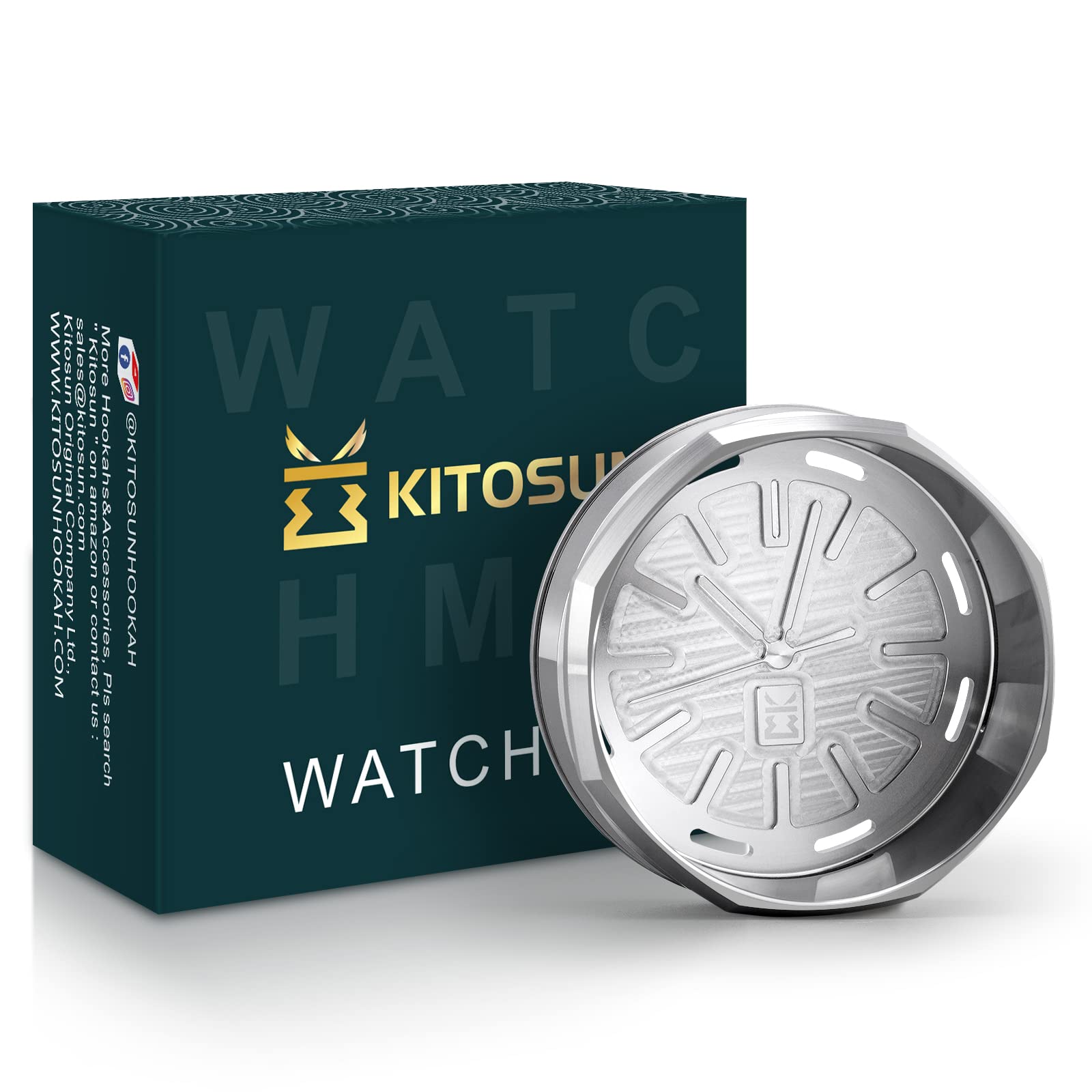 WatcHMD Urządzenie do zarządzania ciepłem z węgla drzewnego - Kitosun ze stali nierdzewnej Węgli HMD Taca uchwytu, łatwa do trzymania 3 sztuki 26 mm kostki węgla kokosowego (APwatcHMD-Steel)