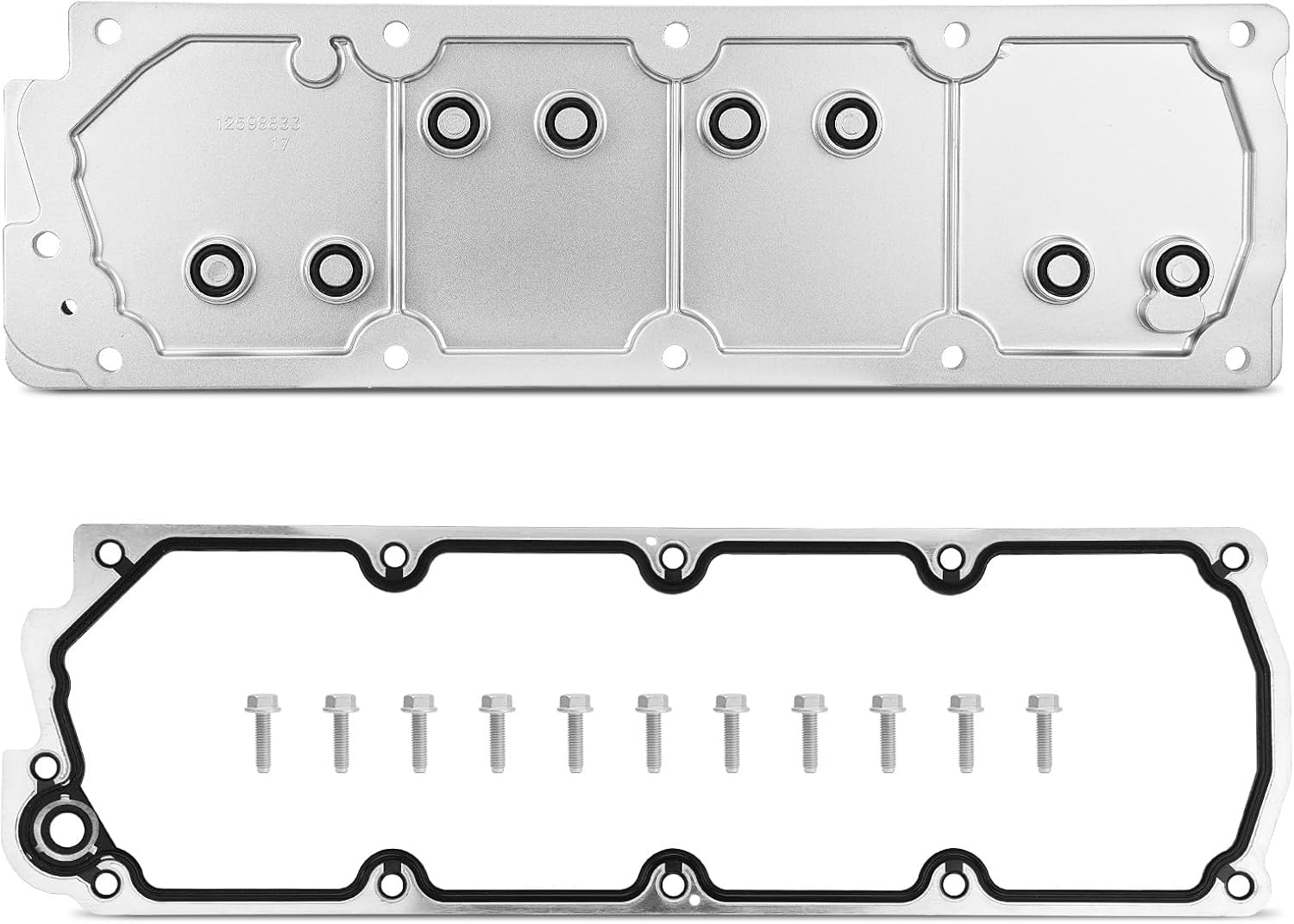 LS Gen 4 Valley Cover Plate Kit Non AFM DOD Valley Pan Compatible with Chevrolet Silverado, GMC Sierra, Cadillac Escalade, Hummer, LS2 LS3 LS7, 4.8L 5.3L 6.0L 6.2L, Replace# 12598832 12610141