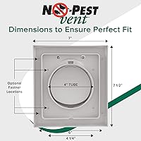 Vista 5 de NO-PEST VENT Exclusiva cubierta de ventilación de secadora de doble puerta, fabricada en Estados Unidos con plástico muy resistente a los rayos UV