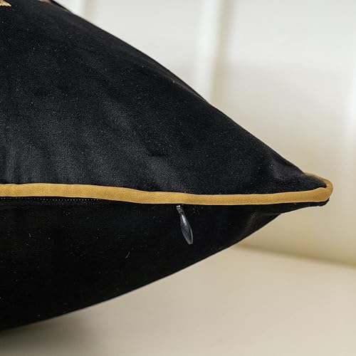 Miniatura 5 de Aeckself Funda de cojín de terciopelo bordado de lujo de 18 x 18 pulgadas, funda de almohada europea con escudo de corona, funda de almohada
