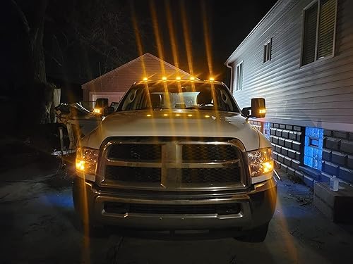 Miniatura 5 de iJDMTOY Kit de montaje de luces LED ámbar de lente transparente para techo de cabina compatible con DodgeRAM ChevroletGMC Ford Toyota Trucks, juego