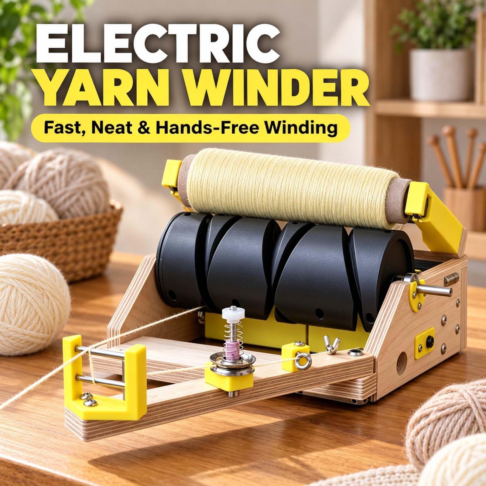 Enrollador eléctrico de lana para lana, perfecto para manualidades