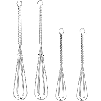 4-Piece Whisk Set 12.7/17.8 cm Stainless Steel Whisk Metal Ball Whisk Small Balloon Whisk with Handle Whisk Whisk Mixing Flash for Mixing Beating