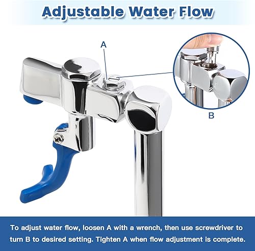 Miniatura 3 de LukLoy Grifo de llenado de vidrio de latón con vástago macho NPT de 12 pulgada, con brazo de palanca adicional y punta de relleno, montaje en