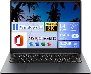 HYPERSTRIX ノートパソコン 14インチ QHD IPS液晶 Windows 11 Pro