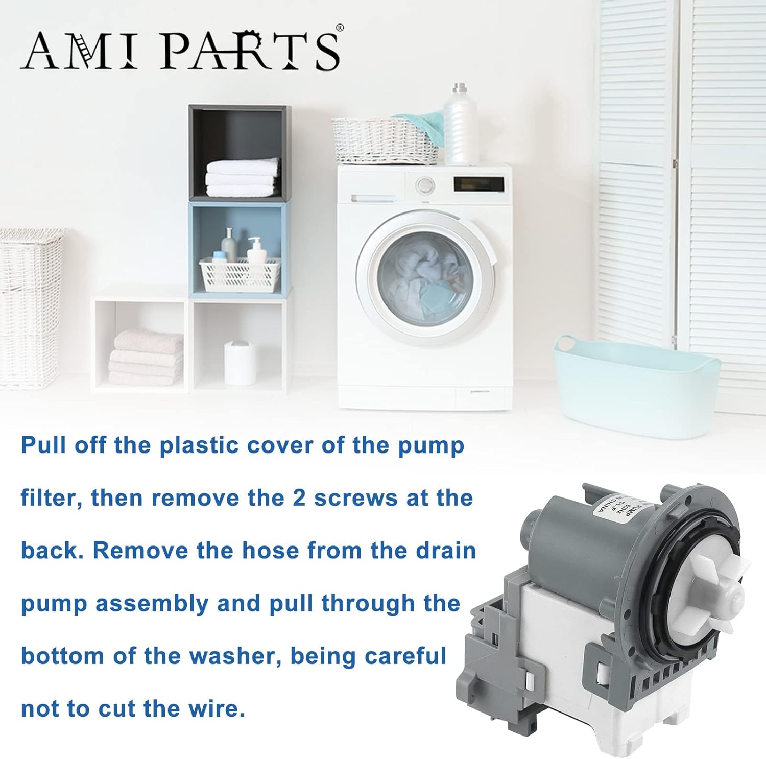 AMI PARTS DC31-00178a Washer Drain Pump Motor Replaces DC31-00187A DC31-00178D PX3516-01 DC31-00054D fit for Samsung Washing Machine wf42h5600aw wv60m9900av wa400pjhdwr wa40j3000aw wa40j3000aw