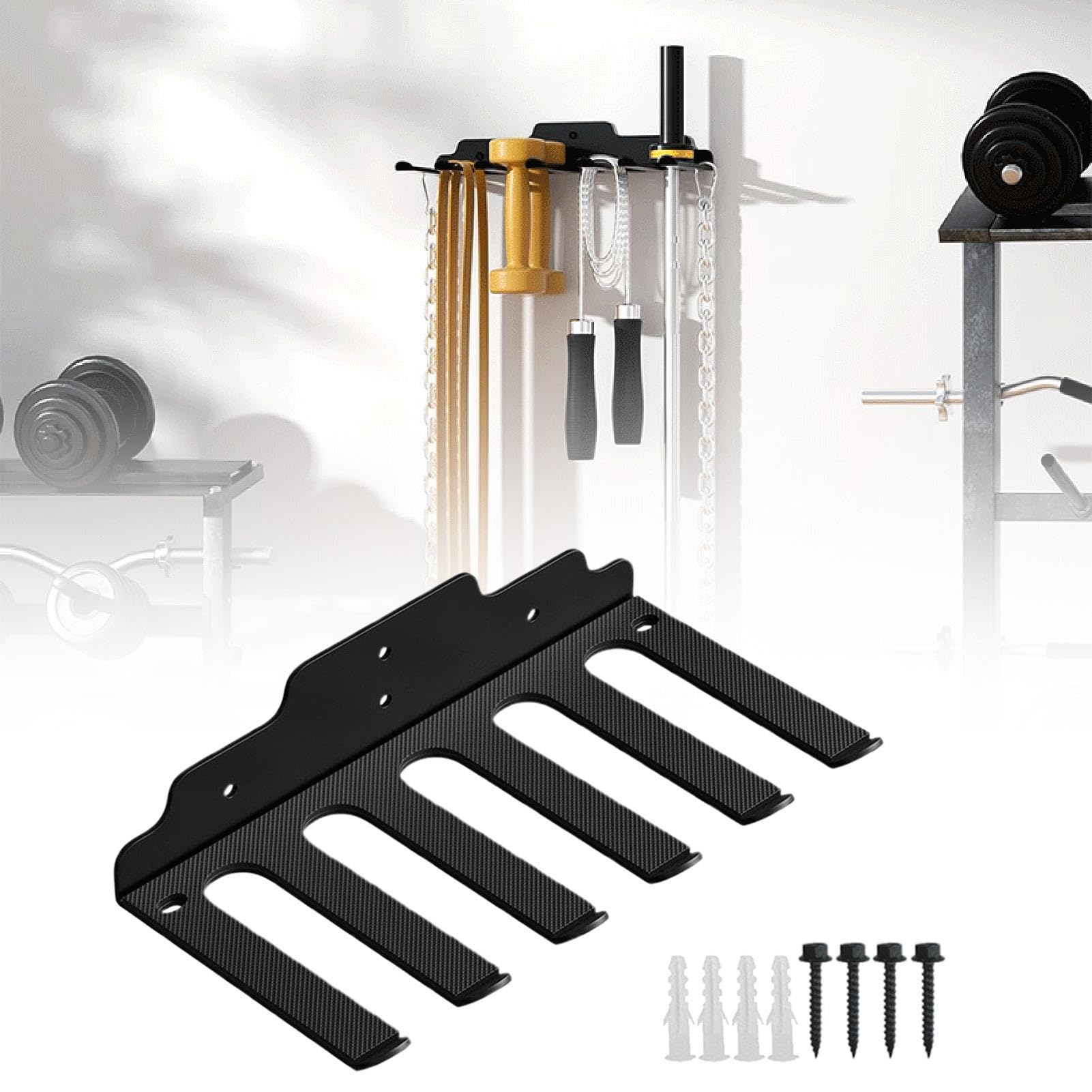 Soporte de almacenamiento para gimnasio – Soporte de mancuernas, bandas de resistencia para almacenamiento de equipos de gimnasia, banda de resistencia de pared resistente, percha para equipo con