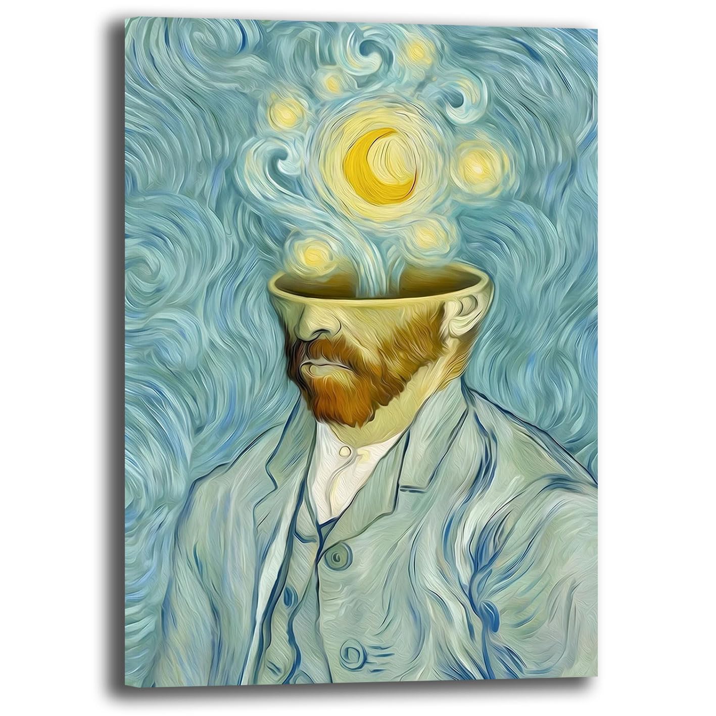 Printerland Quadro Moderno Camera da letto VAN GOGH Notte stellata Quadri moderni soggiorno da Parete Stampa su tela Canvas Decorazione Murale muro Arredo Salone (10, 30x40 cm, Canvas intelaiato)