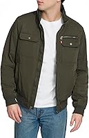 Levi's Men's Stand Collar Utility Bomber Jacket - Durable 100% Polyester, 5 Pockets, Rib Knit Cuffs for All-Season Comfort