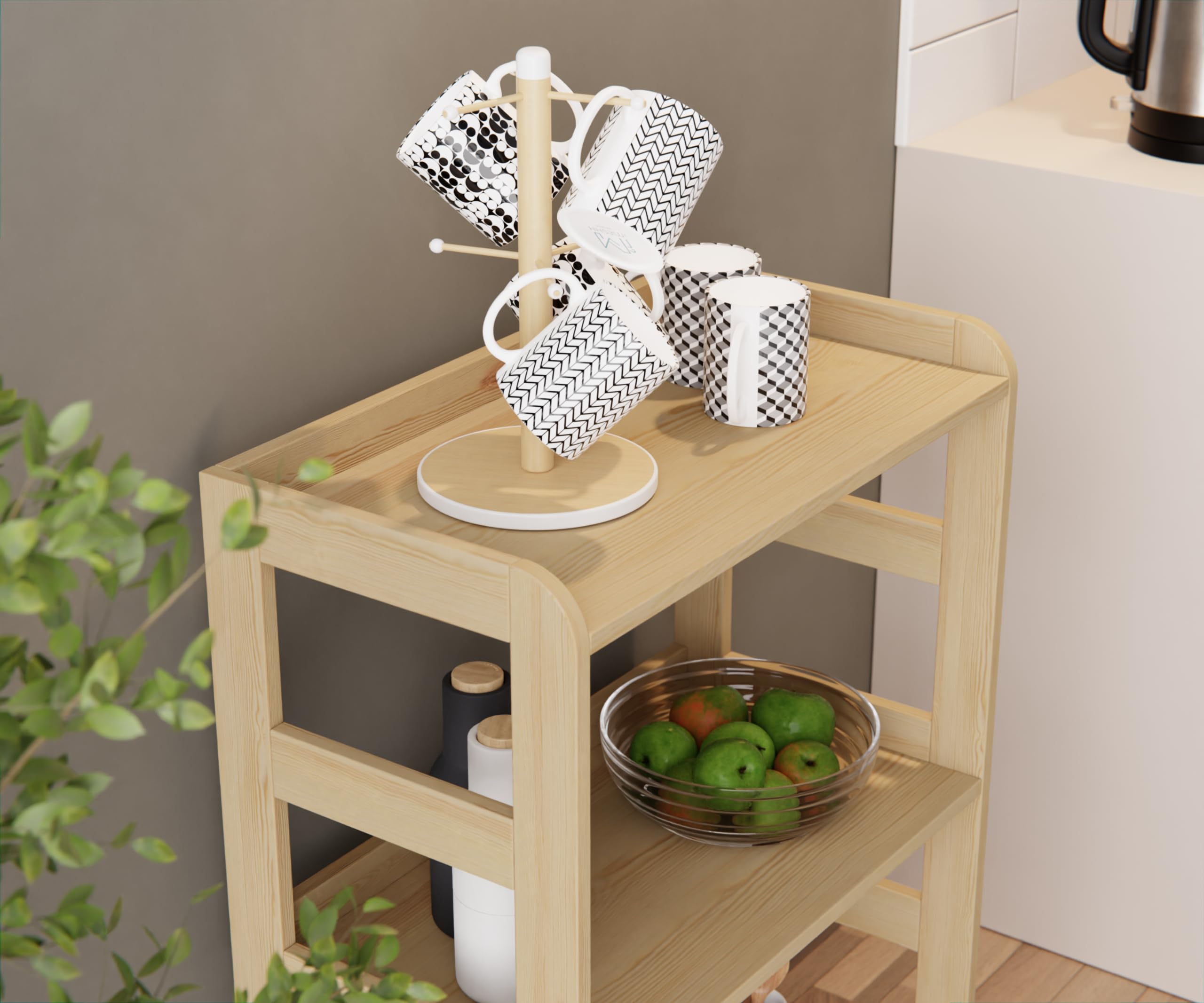 Lenmar Serie R, Natur, Braun, Holzregal, Kiefer, Holz, Hellbeige, 3-5 Böden, 89-166 cm Bücherregal, Holzregal, Standregal, Wandregal (R-01, 89x63x33 cm, 3 Böden, Natur)
