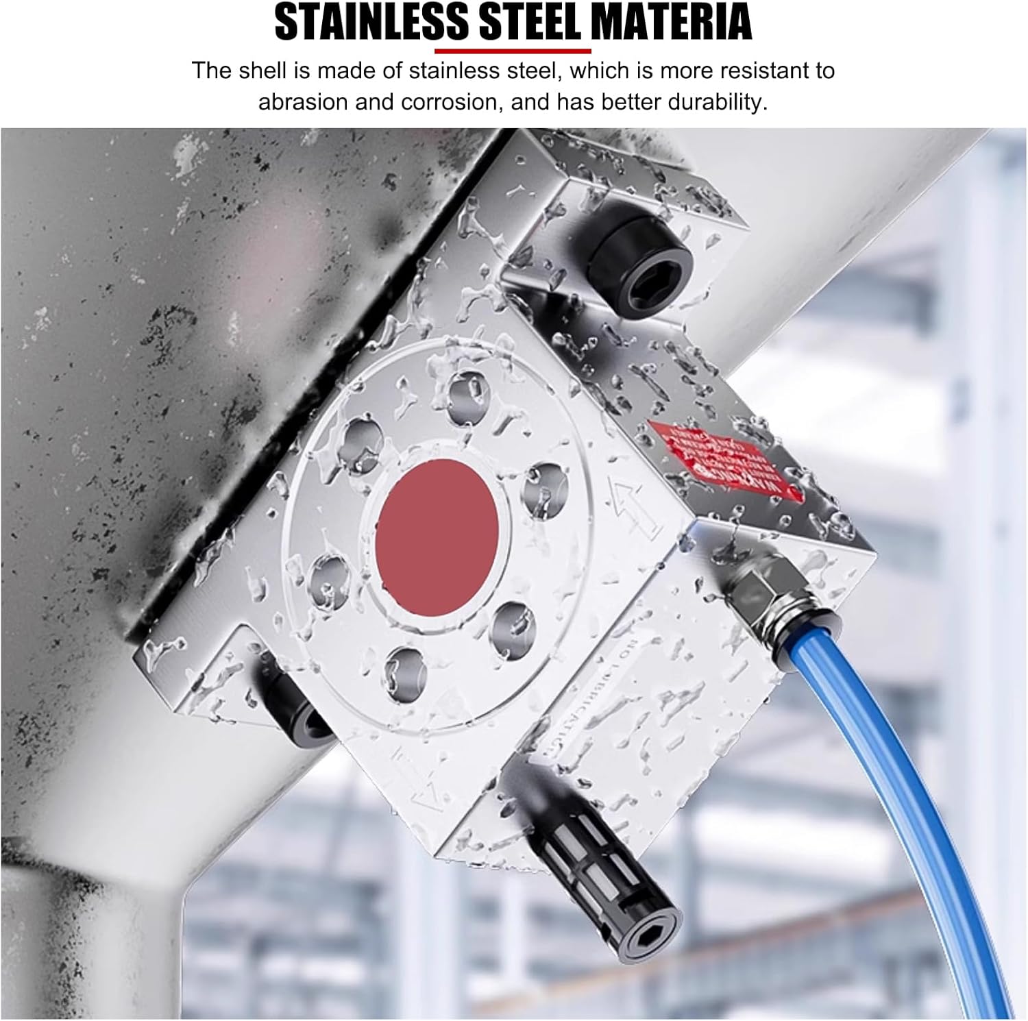 EVTSCAN G1/4" Pneumatic Air Turbine Vibrator for Shaking Hoppers, with 60-75 dBa Quiet, GT13 High frequency Stainless Steel Industrial Air Vibrator for Material Flow