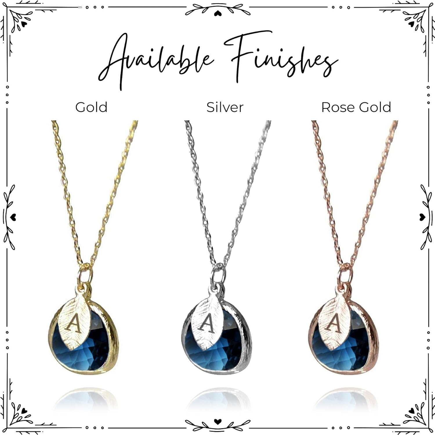 Susabella Birthstone Necklace, Birth Month Gemstone, 16 18 or 20 in. Chain in Silver, Gold or Rose Gold, Gift for Her, Gemstone Necklace, Custom Initial