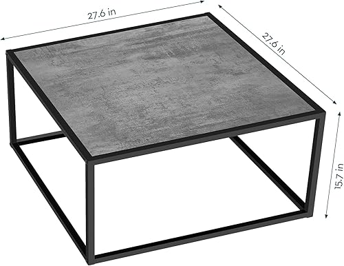 Miniatura 3 de SAYGOER Mesa de centro pequeña cuadrada moderna para espacio pequeño, mesa central baja para sala de estar, oficina, parte superior de madera con