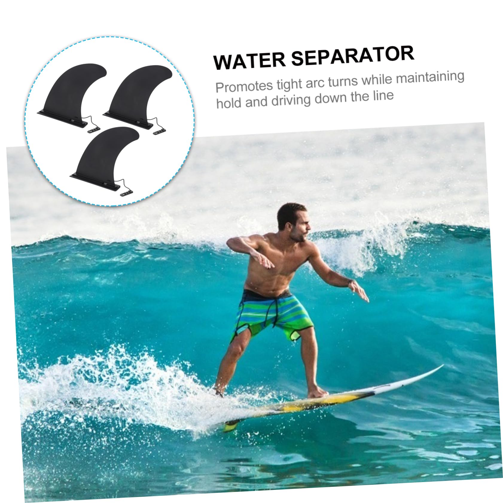 Hemobllo Aileron Central de Longboard Noir en Nylon, Lot de 3 Pièces | Clip pour Planches de Surf et Paddle, Pivot Rapide, Maintien Stable, Usage Canoë