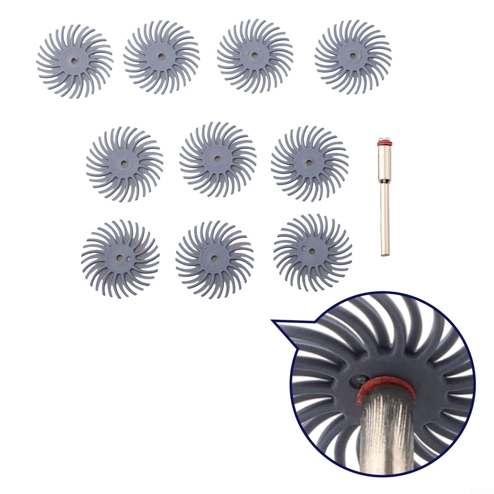 Kit di accessori per utensili rotanti con dischi radiali con rivestimento in ossido di alluminio per una preparazione efficace ma delicata (grana 120)
