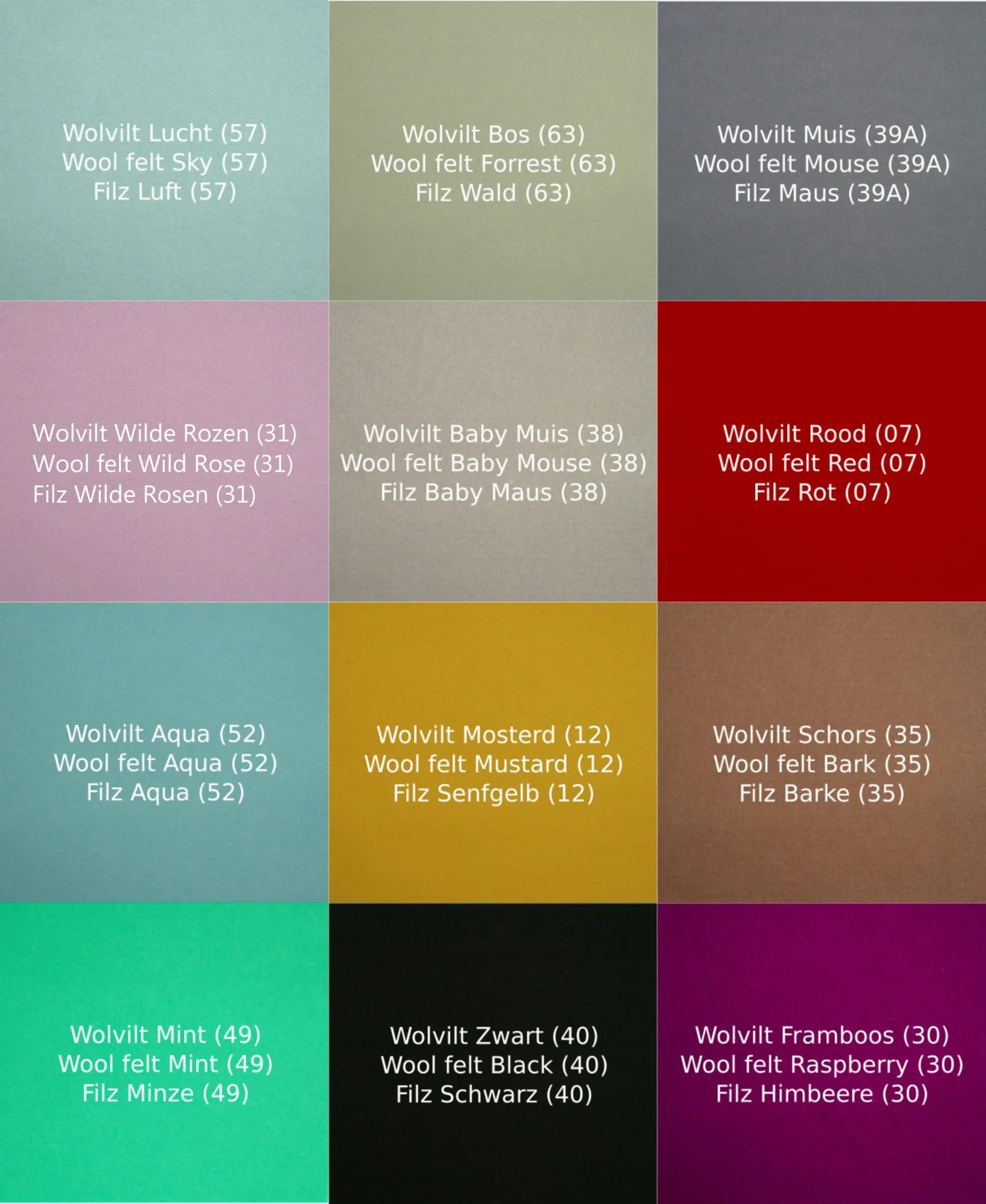 Wobbel Original Blank Lackiert Filz Wilde Rosen