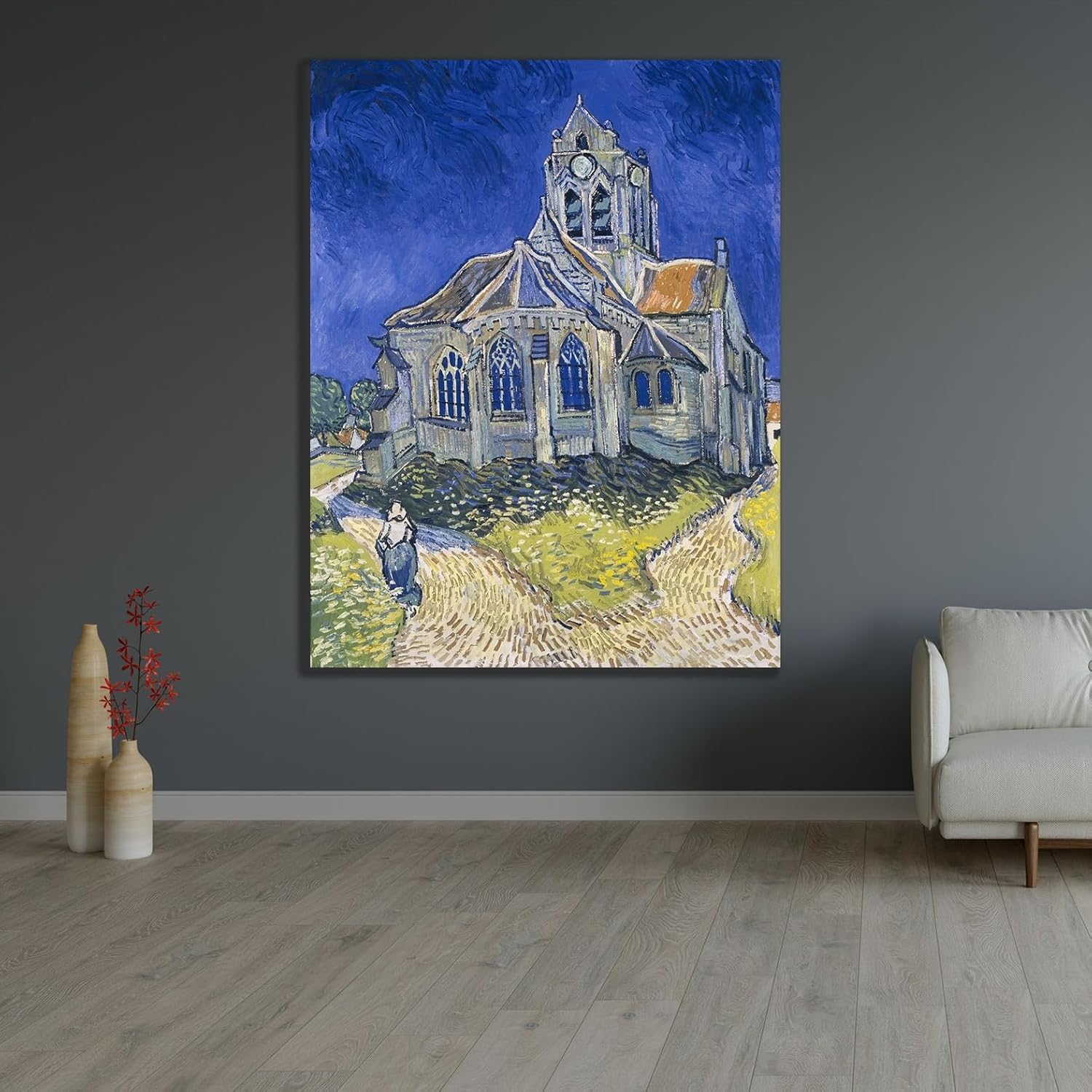 ArtDirect Vincent van Gogh The Church in Auvers-sur-Oise, View from the Chevet Unframed Art Print Giclee Poster by Van Gogh, Vincent - Custom Sizes 8x10, 11x14, 16x20, 24x31, 36x46, and 47x60 Inches