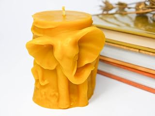 Large Elephant Pillar Beeswax Candle | Pure Beeswax Candle | Birthday Gift | Housewarming Gift | Natural & Organic | Animal Shaped Candle