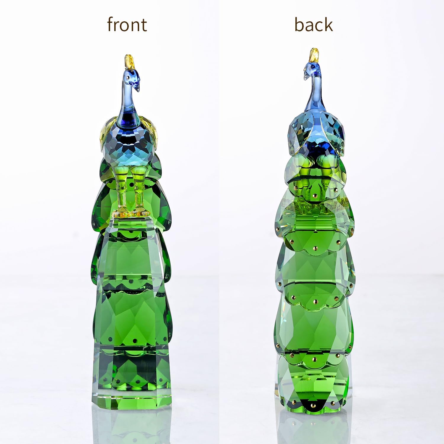 Crystal Peacock Figurine Handmade Art Animal Home Decor Statue Home Decoration