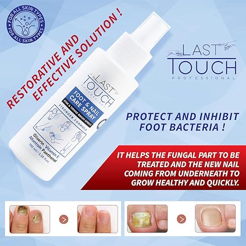 Miniatura 4 de LAST TOUCH Spray para pies y uñas, antipicazón y desodorizante, spray hidratante para el cuidado de los pies  Spray para pies secos y agrietados