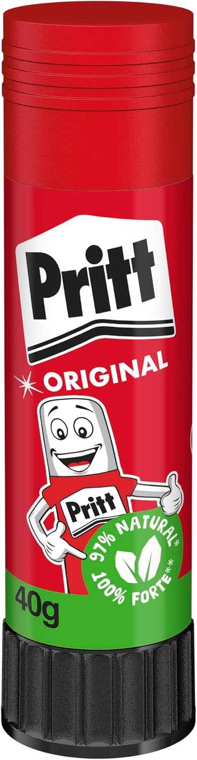 Cola em Bastão Pritt, ideal para escola ou escritório, Cola para artesanato excelente para trabalhos de colagens, Cola escolar segura para crianças, 1x40g Cola em Bastão Pritt, ideal para escola ou escritório, Cola para artesanato excelente para trabalhos de colagens, Cola escolar segura para crianças, 1x40g