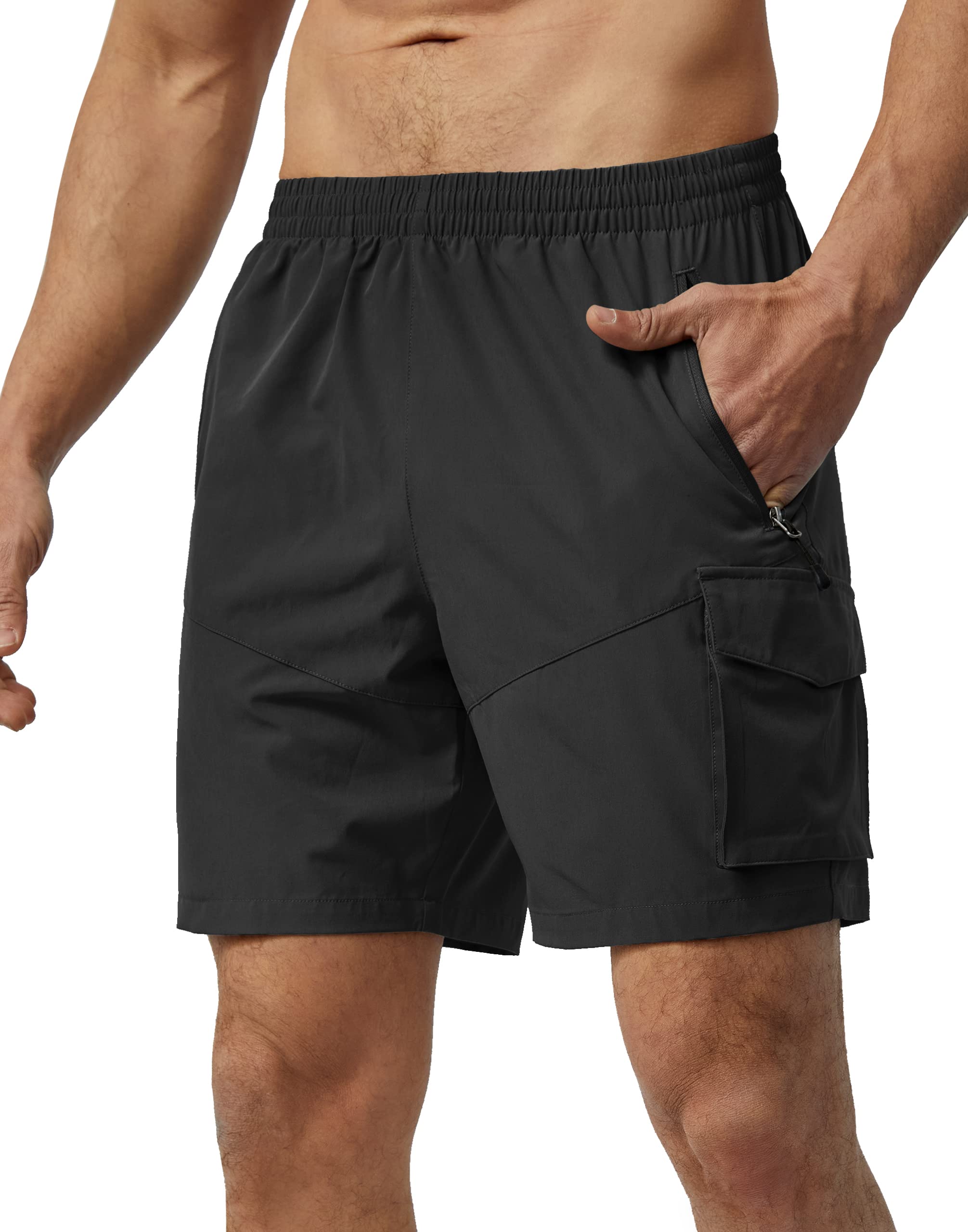 Men's Hiking Cargo Shorts Lightweight Quick Dry Athletic Shorts with Multi Pocket for Workout Golf Camping Casual