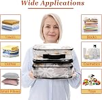 Fasmov 6 Pack Large Clear Travel Packing Cube, See-Through PVC Organizer, Vinyl Zippered Storage Bags Multipurpose Pouch with Handle for Suitcase Pants, Cashmere, Sweaters Shirts Dress Storage