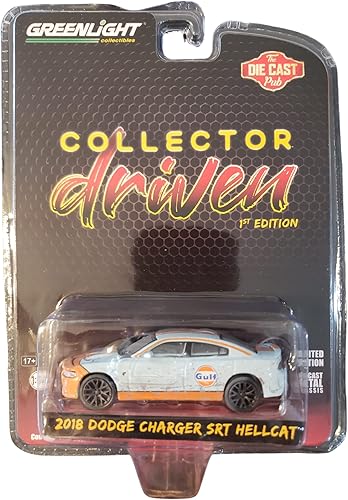 Greenlight 51501-B Driven Dodge Charger SRT Hellcat Gulf Oil Dirty Version 164 Scale Diecast