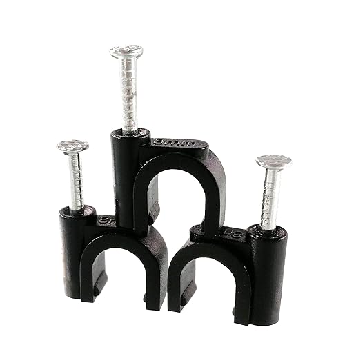 Miniatura 7 de Paquete de 100 clips de cable Ethernet para clavos de 0.315 in para cable eléctrico, Ethernet, cable de plato, cable coaxial, RG6, RG59, CAT6, RJ45