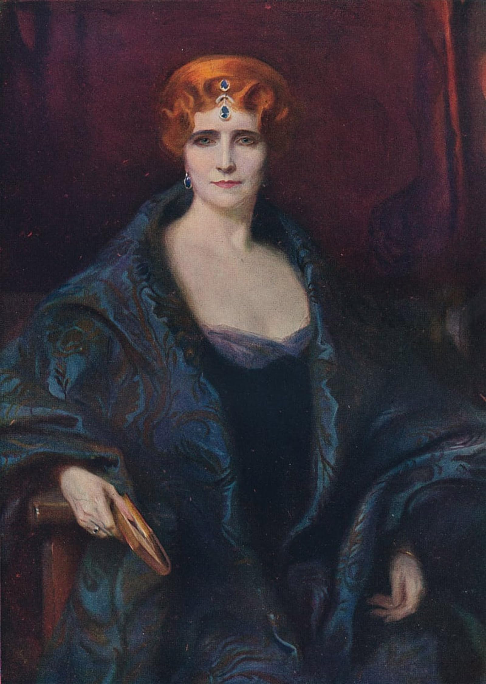 SERENDIPITP Abstract Painting Mural Print Picture Wall Decor Painting Portrait of Mrs Elinor Glyn by De László Vintage Wall Artwork for Home Decor 60x90cm