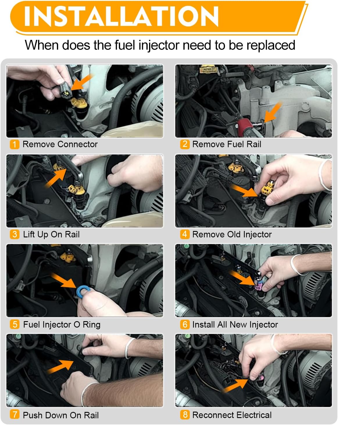 0280155710 Fuel Injectors For:-Jeep Grand Cherokee 1993-1998, Wrangler 1991-1998, Cherokee 1989-1998, Comanche 1987-1992 4.0L High Performance Fuel Injectors Set of 6 Replace OE# 0280155700