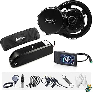 BAFANG Mid Drive Motor 48V 500W eBike Conversion Kit with Downtube Battery 18Ah for Mountain Bike, Road Bike, 44T Chainring Mid Motor BBS01B Pedelec DIY Electric Bike Converter for Adults Women Men