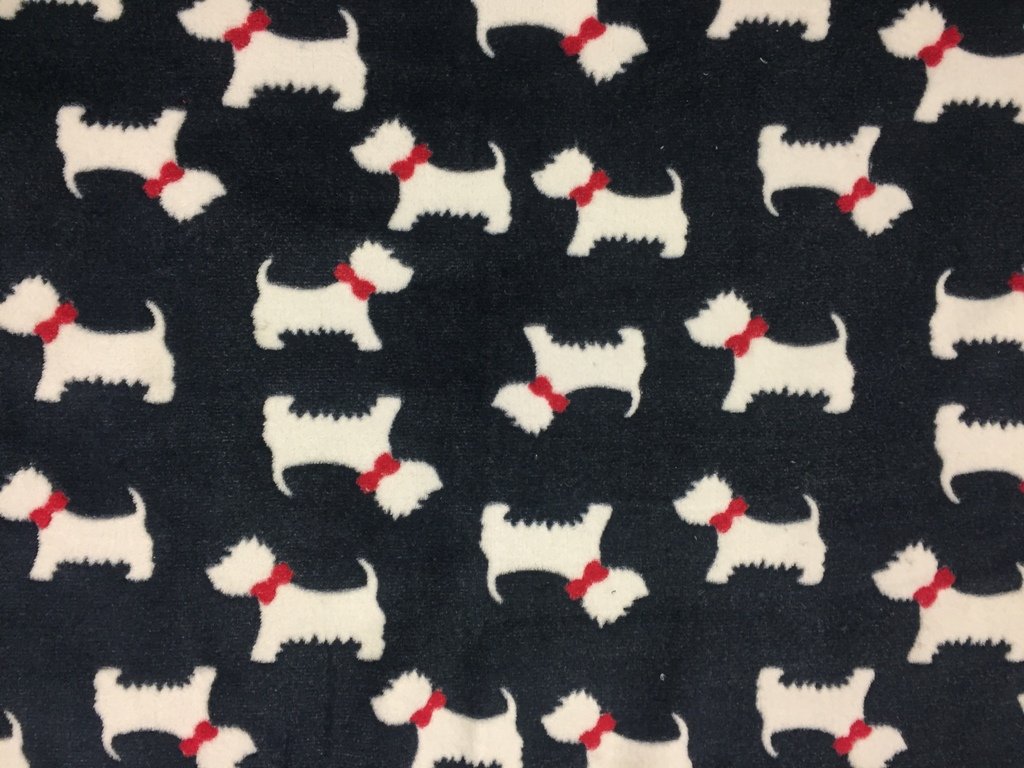 CRS Fur Fabrics Double Sided Super Soft Cuddle Fleece Fabric Material - Terrier Navy, 1Mtr 150cmx100cm