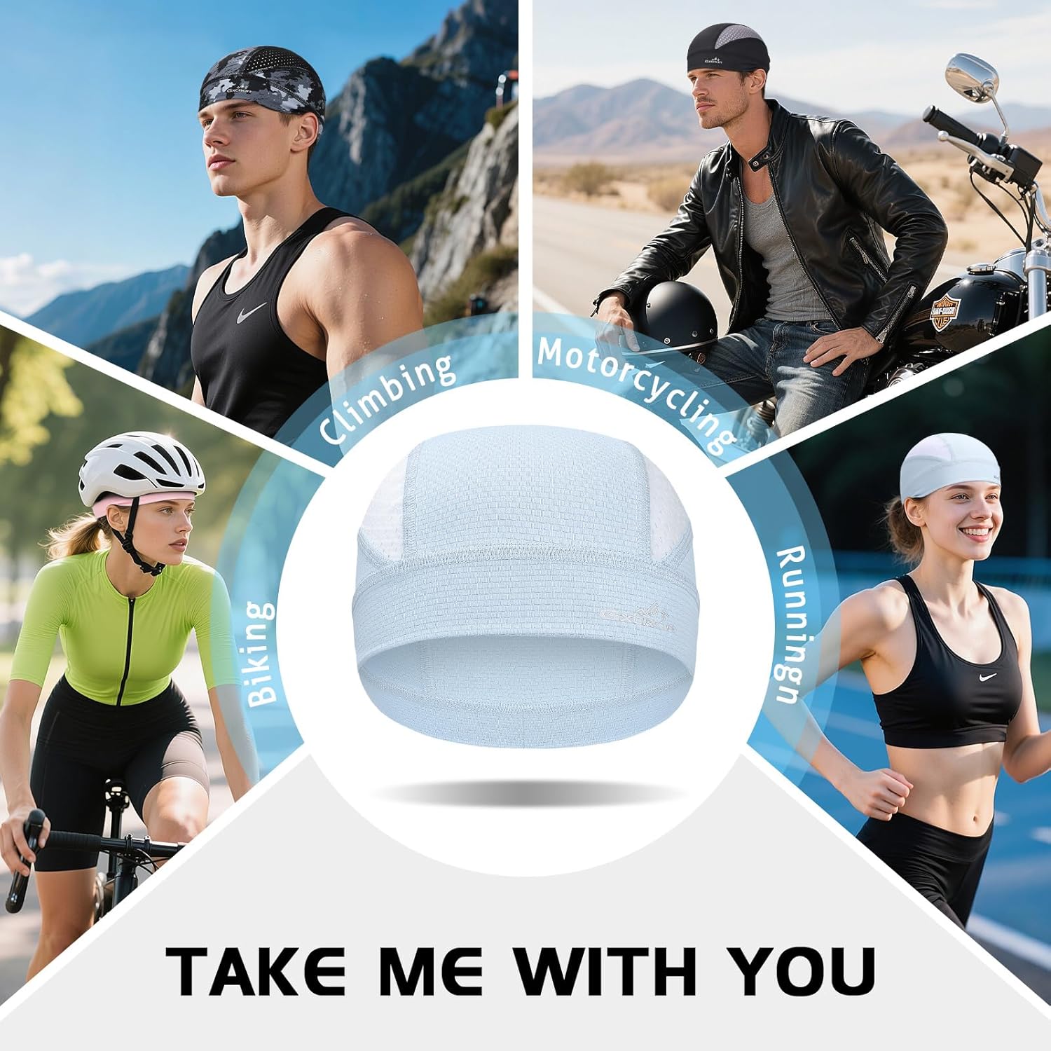 GXCROR Cooling Skull Cap for Men Women Sweat-Wicking Breathable Mesh Liner for Helmets, Summer Cycling Motorcycle - Image 6