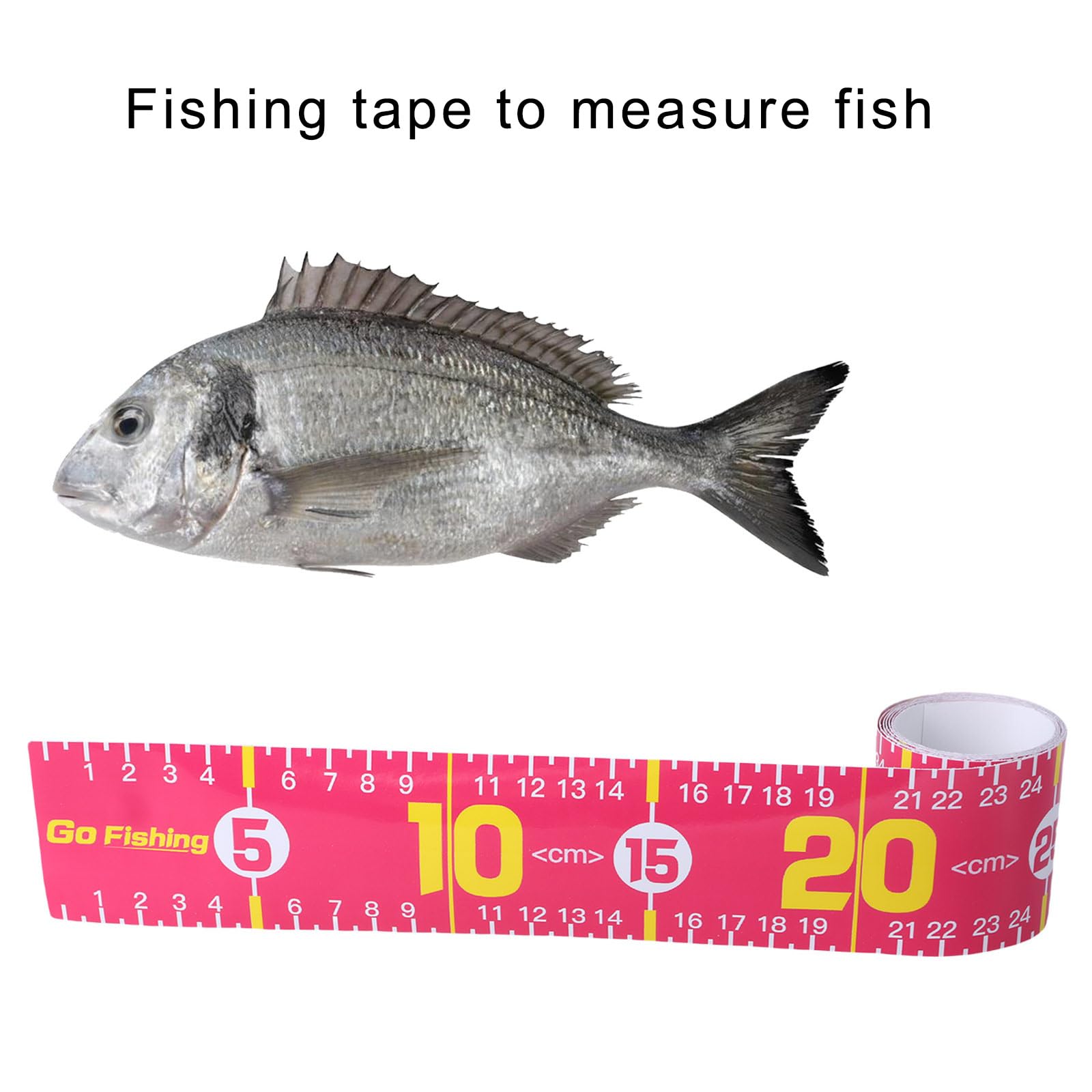 Selbstklebendes Fischmaßband – 130 Cm Lang, Wasserdicht, PVC, Für Angeln, Boot, Werkbank (schwarz)
