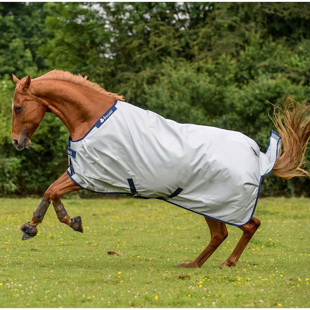 Bucas PowerTurnout - Manta para Caballo, Color Plateado 135