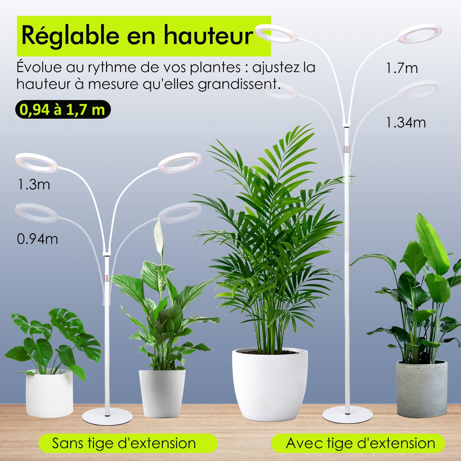 Lampe Horticole LED pour Plantes d'Intérieur, Lampe de Croissance