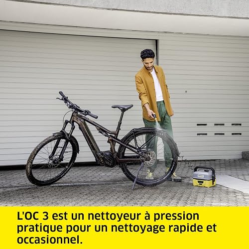 KÄRCHER Idropulitrice portatile OC 3, bassa pressione, batteria agli ioni di litio, portata: 2 l/h, peso: 2,2 kg, serbatoio dell'acqua: 4 l, tubo a spirale: 2,8 m, ugello a getto piatto - 2