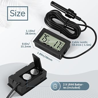 Thlevel Digital Thermometer Hygrometer Temperature Humidity Meter Mini LCD with External Sensor for Fridge Freezer Pack of 3